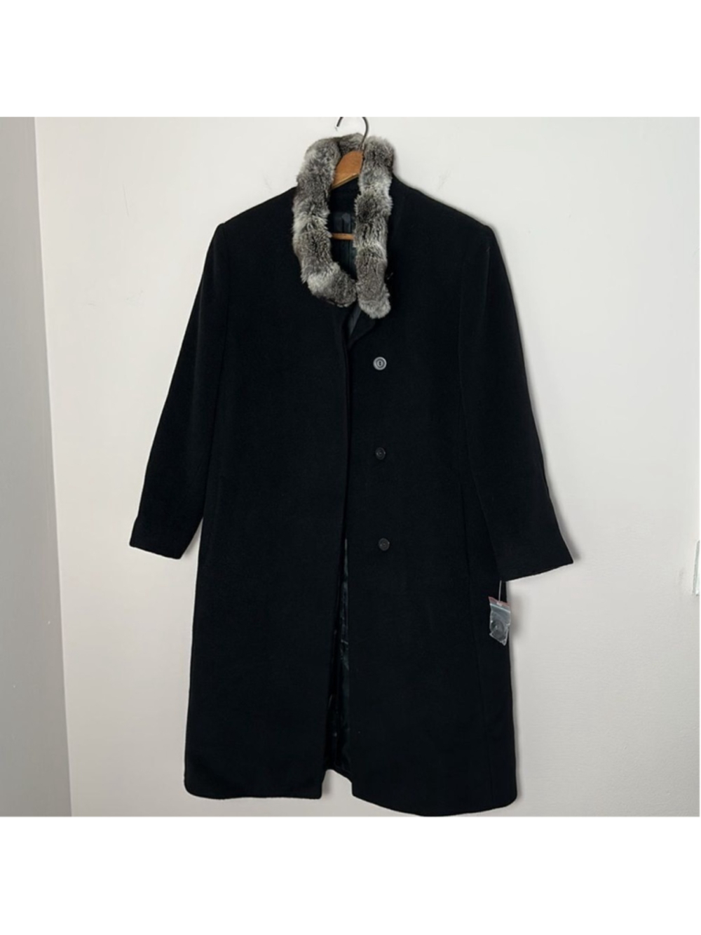 NWOT Cinzia Rocca wool and cashmere coat Size 12 chinchilla - Picture 14 of 16